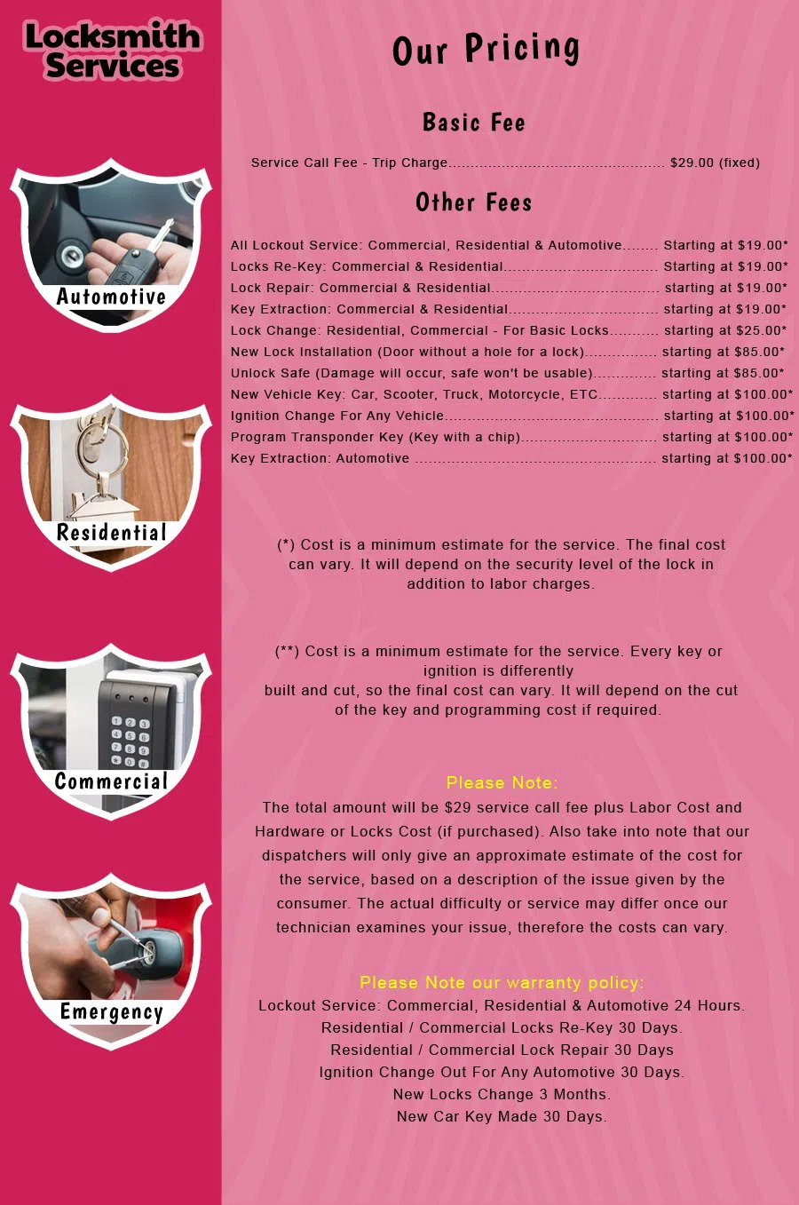 Neptune City NJ Locksmith Store Neptune City, NJ 732-515-3673 - price-list-c-18